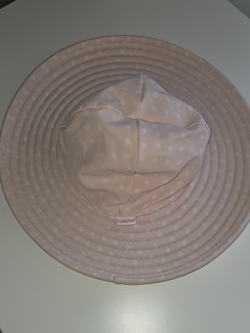 Ruffle Butts Light Pink Polka Dot Sun Hat